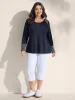 Supersoft Ribbed Button Neckline Fitted T-Shirt sold by Bloomchic