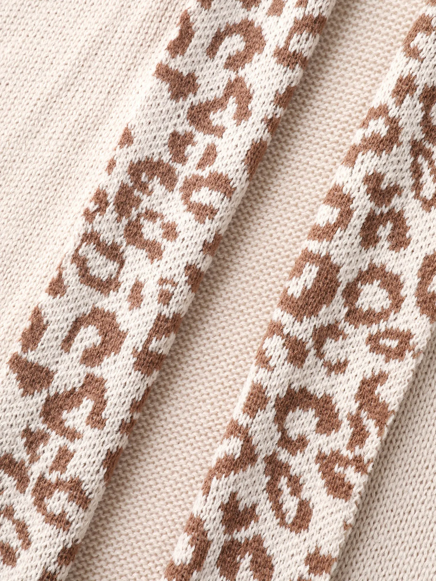 Leopard Collar Dolman Sleeve Knit Cardigan sold by Bloomchic product image thumbnail 5