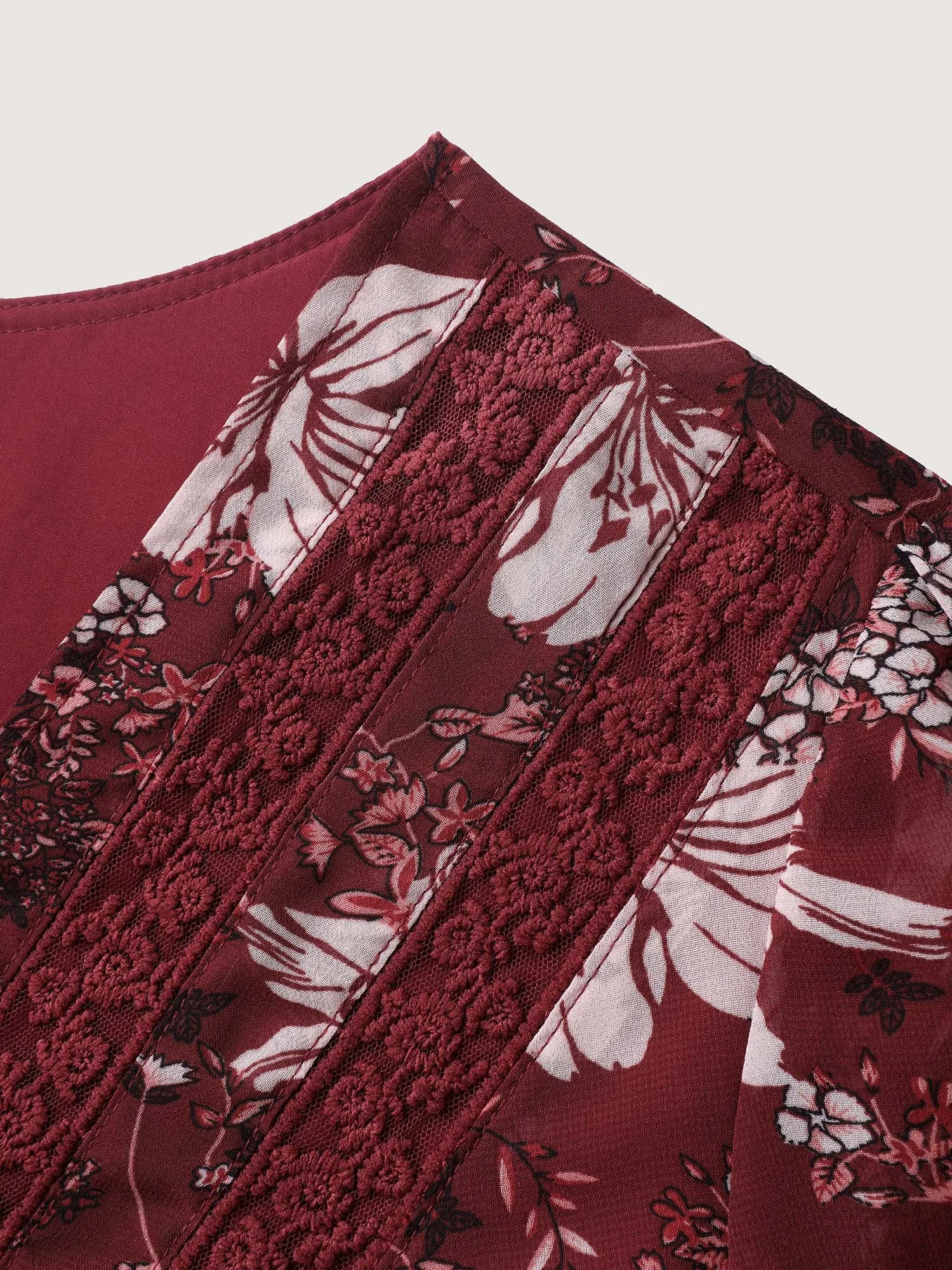 Fall Floral Print Lace Trim Blouse sold by Bloomchic product image thumbnail 5