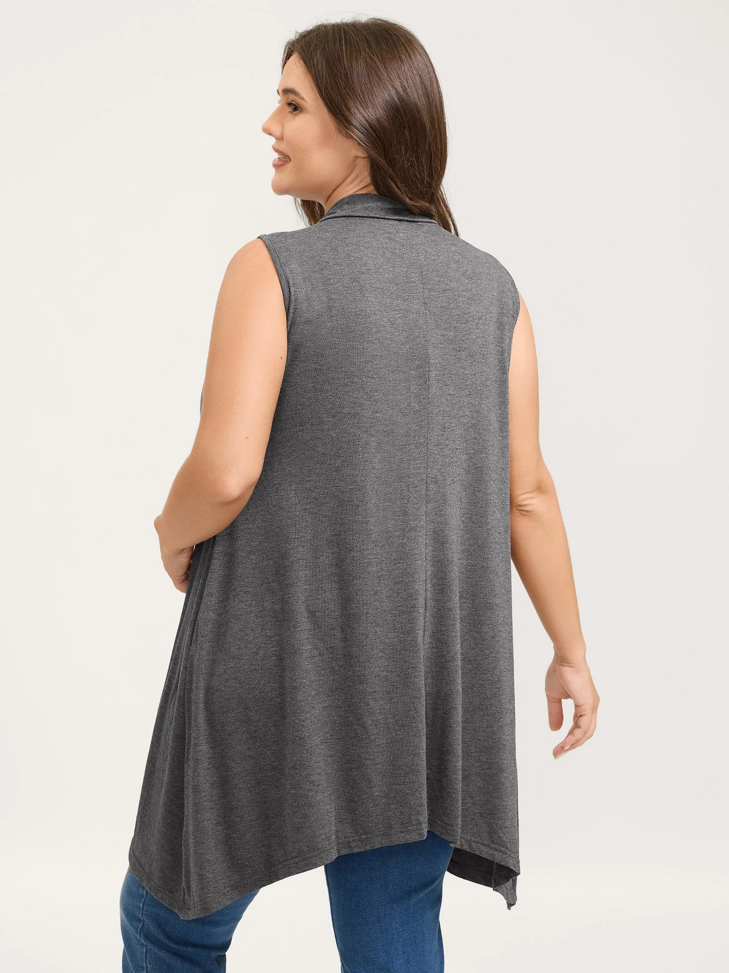 Supersoft Rolled Hem Open-Front Knit Vest sold by Bloomchic product image thumbnail 5