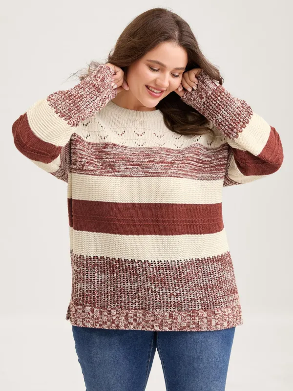 Color Block Textured Cut-Out Sweatshirt sold by Bloomchic