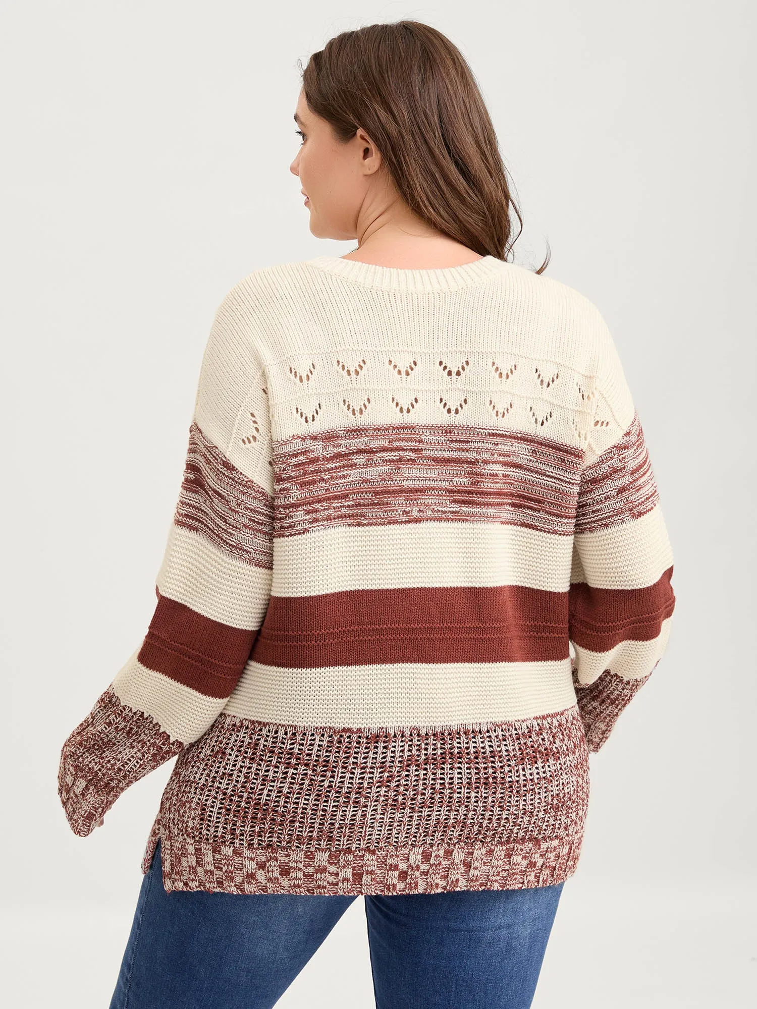 Color Block Textured Cut-Out Sweatshirt sold by Bloomchic product image thumbnail 4