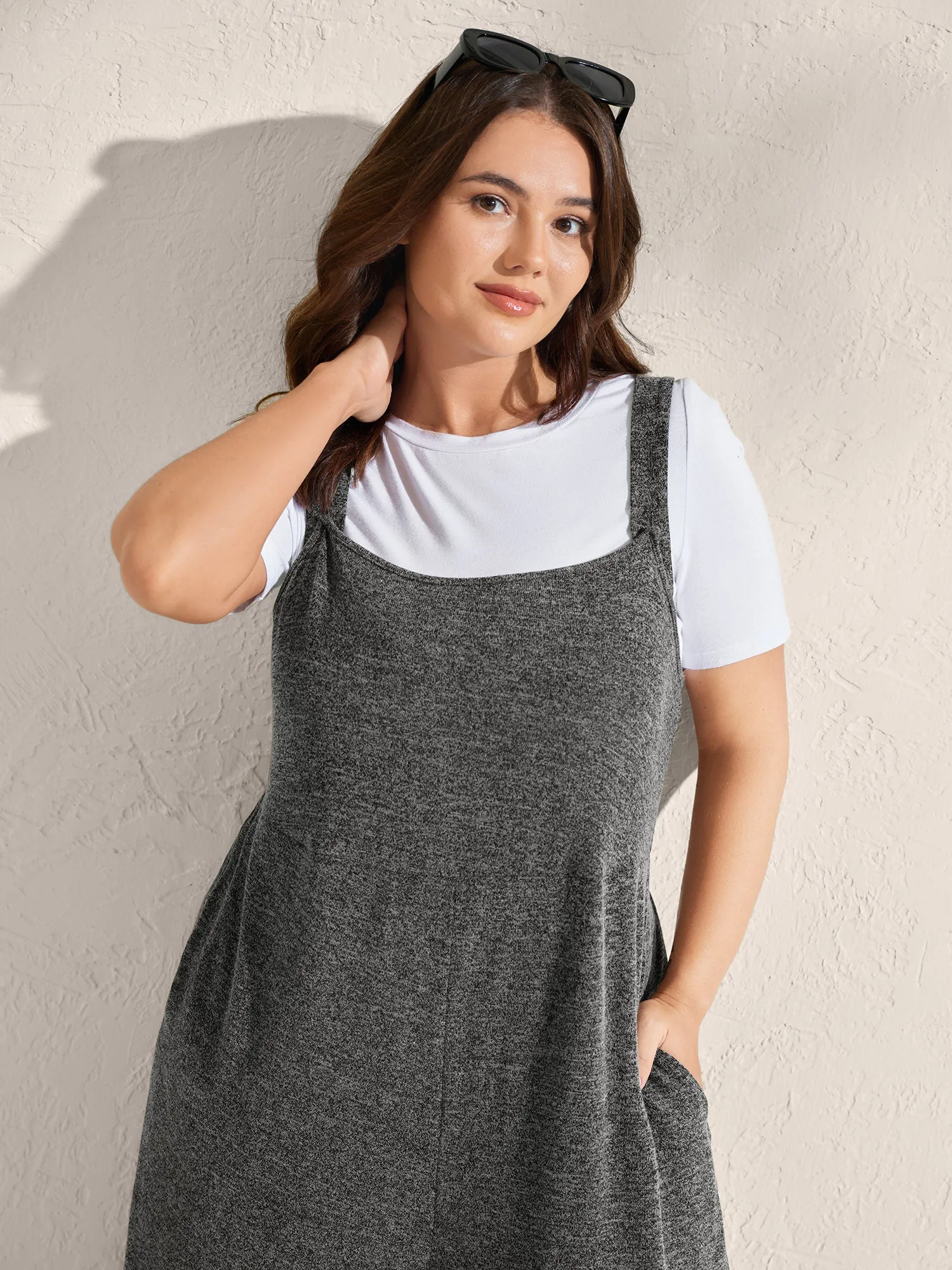 Heather Stretchy Wide-Leg Jumpsuit sold by Bloomchic product image thumbnail 2