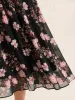 Chiffon Floral Print Lace Trim Midi Dress sold by Bloomchic