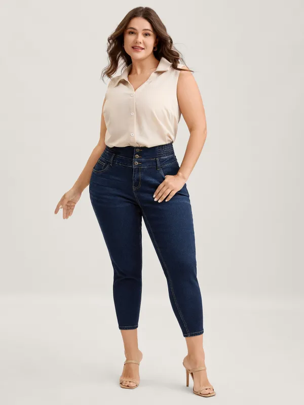 Waist-Cinching Sculpted Skinny-Fit Jeans sold by Bloomchic