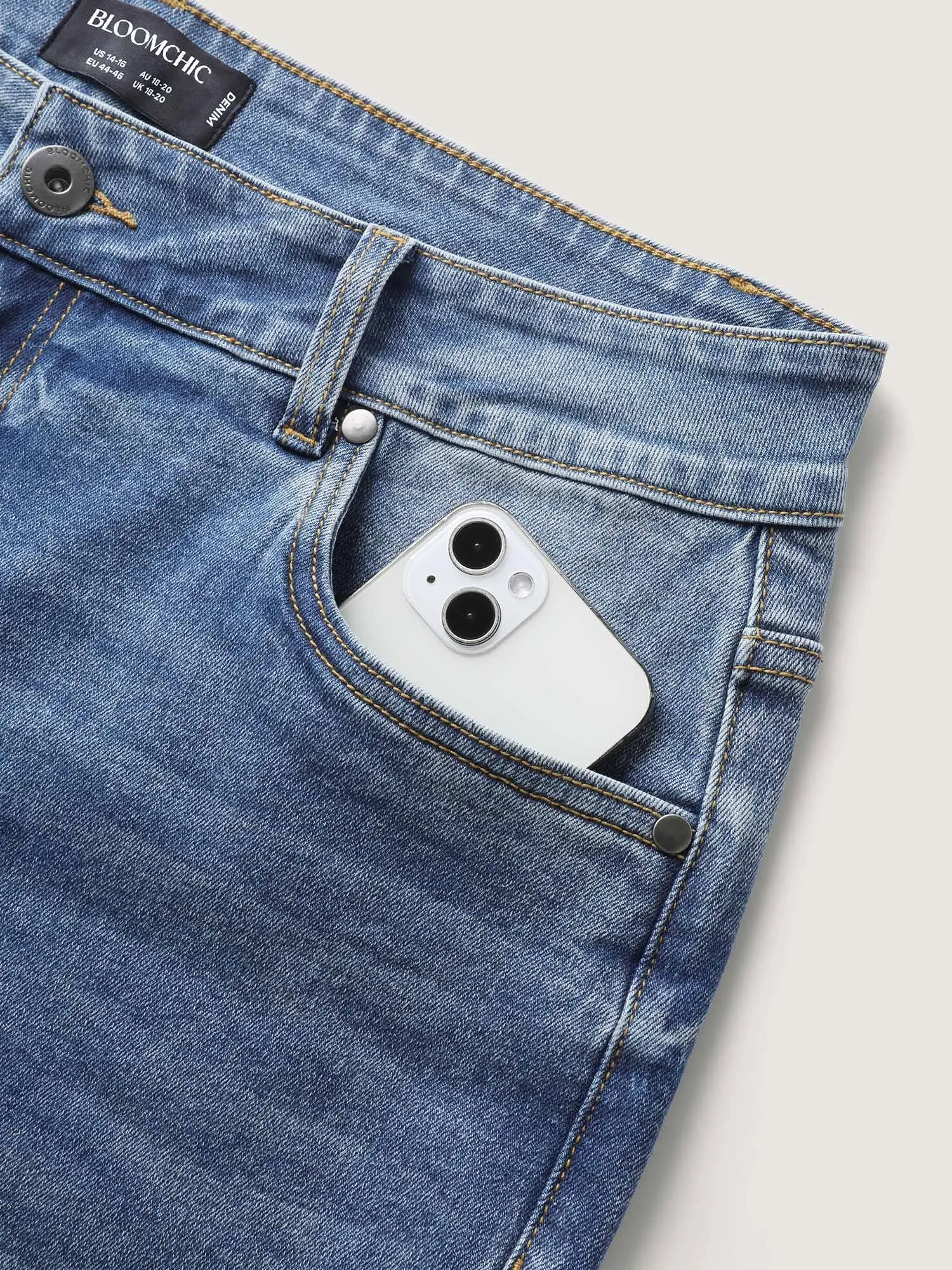 Vintage Wash Bootcut Cropped Jeans sold by Bloomchic product image thumbnail 5