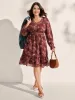 Paisley Print Shirred Waist Tiered Midi Dress sold by Bloomchic