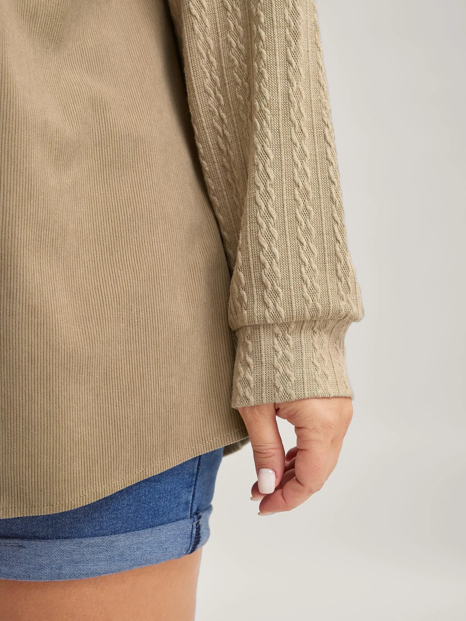 High-Low Hem Color Contrast Jacket sold by Bloomchic product image thumbnail 3