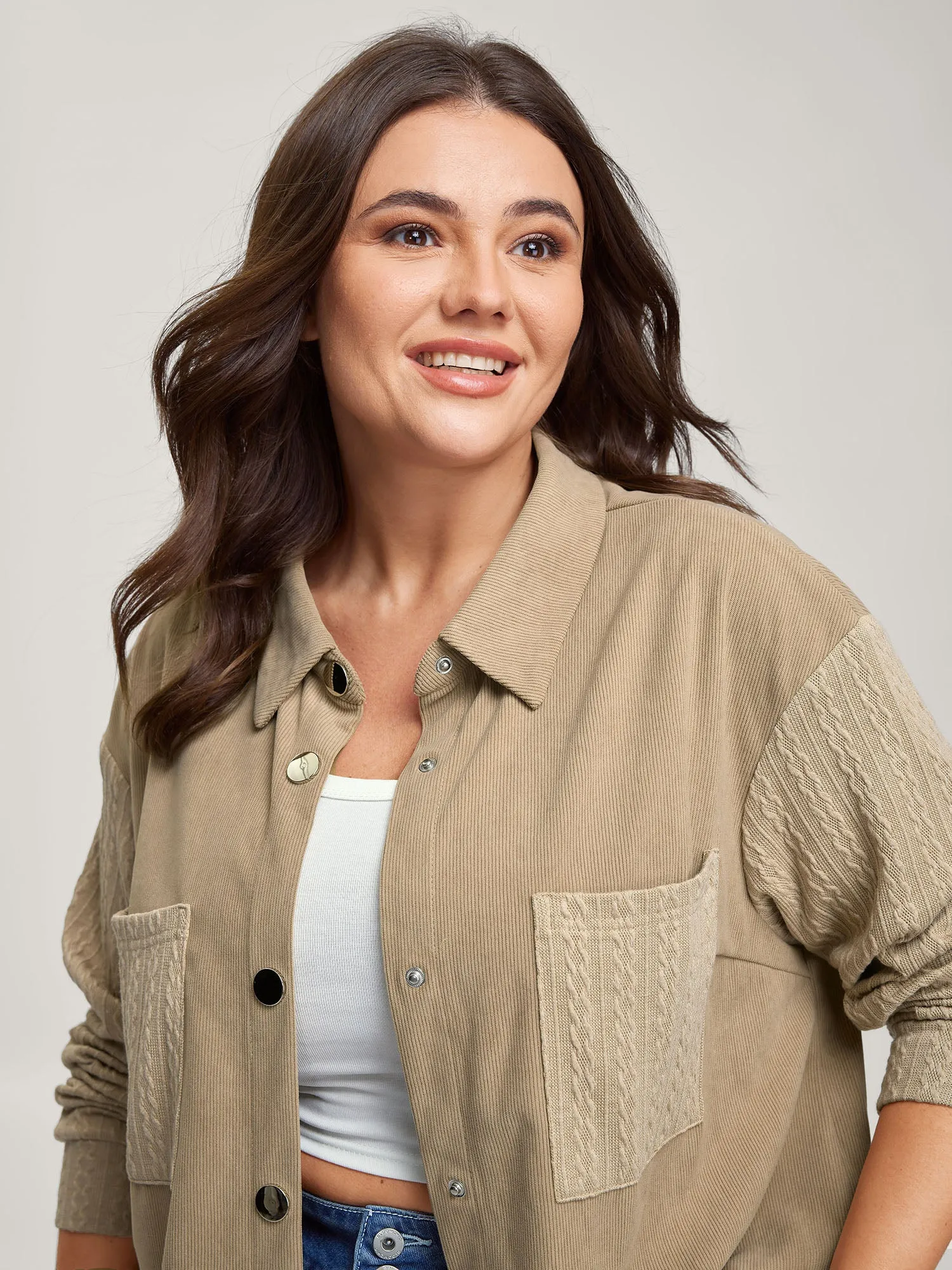 High-Low Hem Color Contrast Jacket sold by Bloomchic product image thumbnail 2