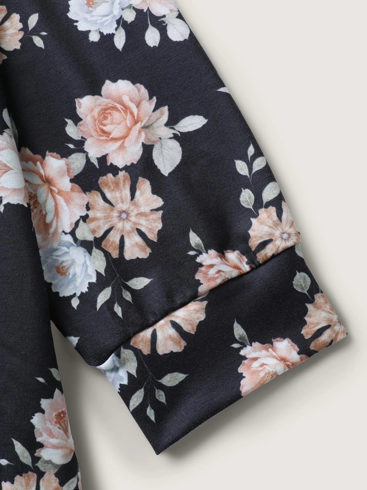 Floral Print Ties Hooded Sweatshirt sold by Bloomchic product image thumbnail 5