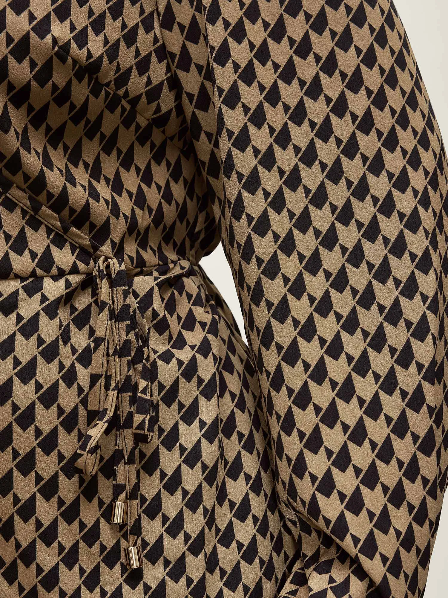 Geometric Print Surplice Waist-Defining Blouse sold by Bloomchic product image thumbnail 3