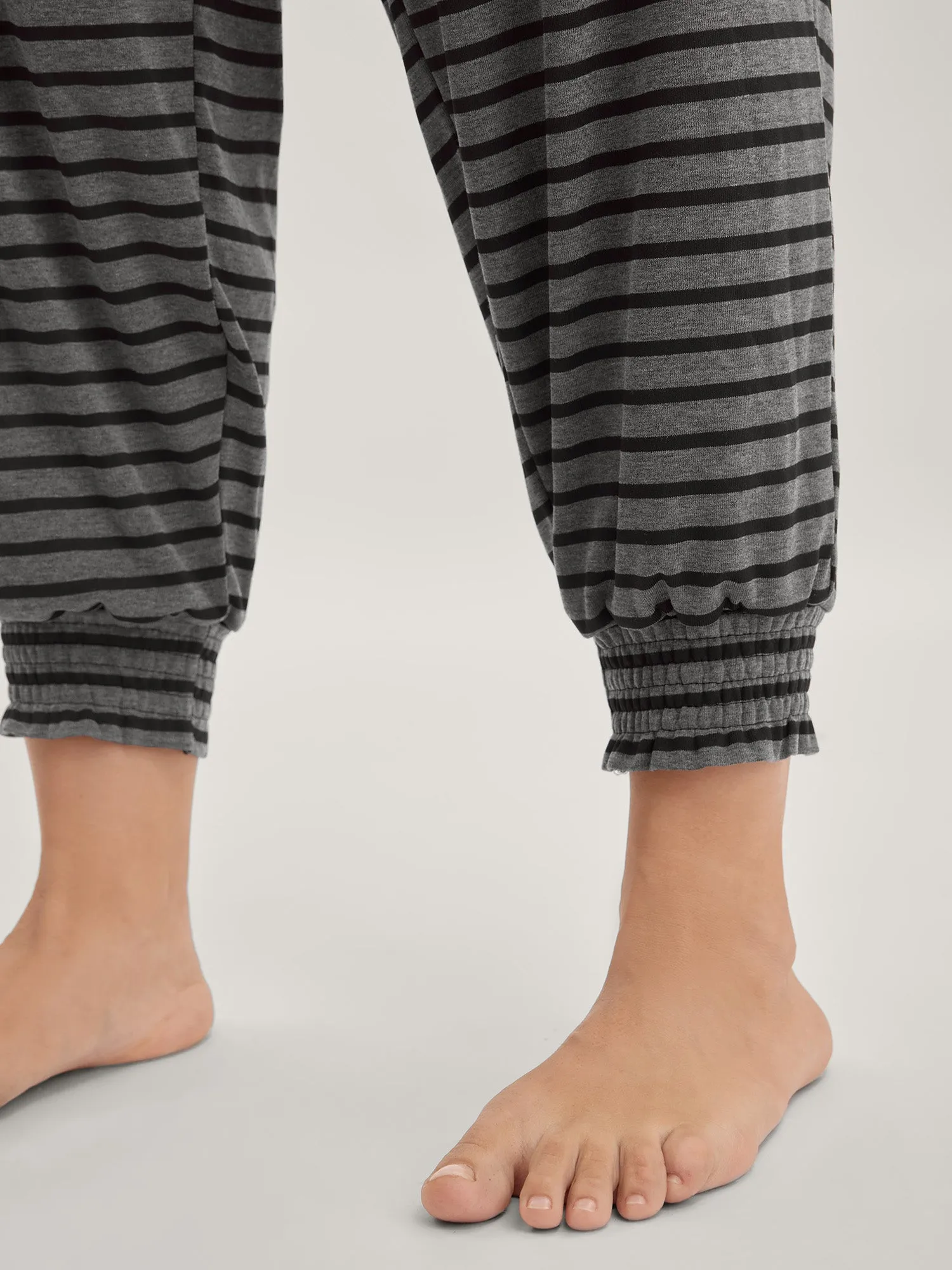 Striped Print Drawstring Shirred Lounge Pants sold by Bloomchic product image thumbnail 5