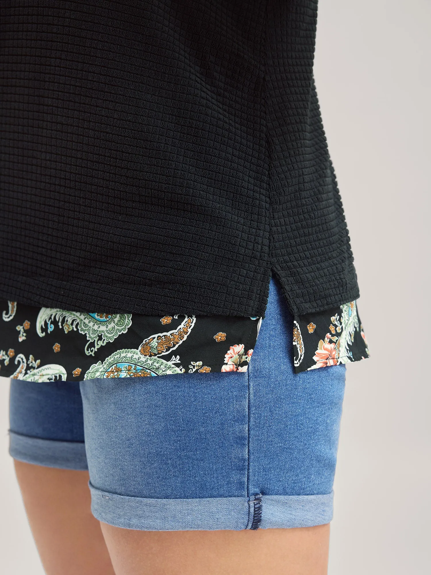 Floral Paisley Contrast Textured Sweatshirt sold by Bloomchic product image thumbnail 3