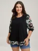 Floral Paisley Contrast Textured Sweatshirt sold by Bloomchic