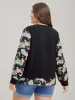 Floral Paisley Contrast Textured Sweatshirt sold by Bloomchic