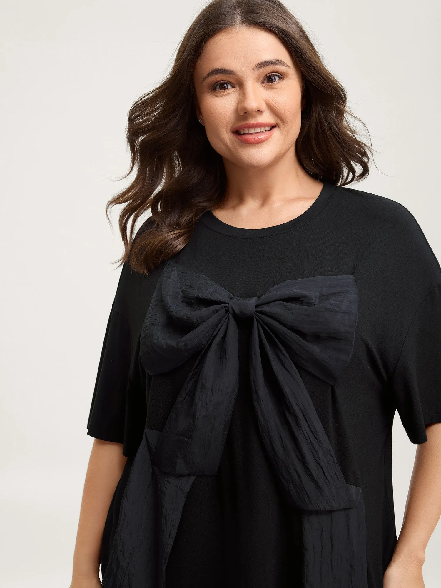 3D Bow-Tie Front Supersoft T-Shirt sold by Bloomchic product image thumbnail 2