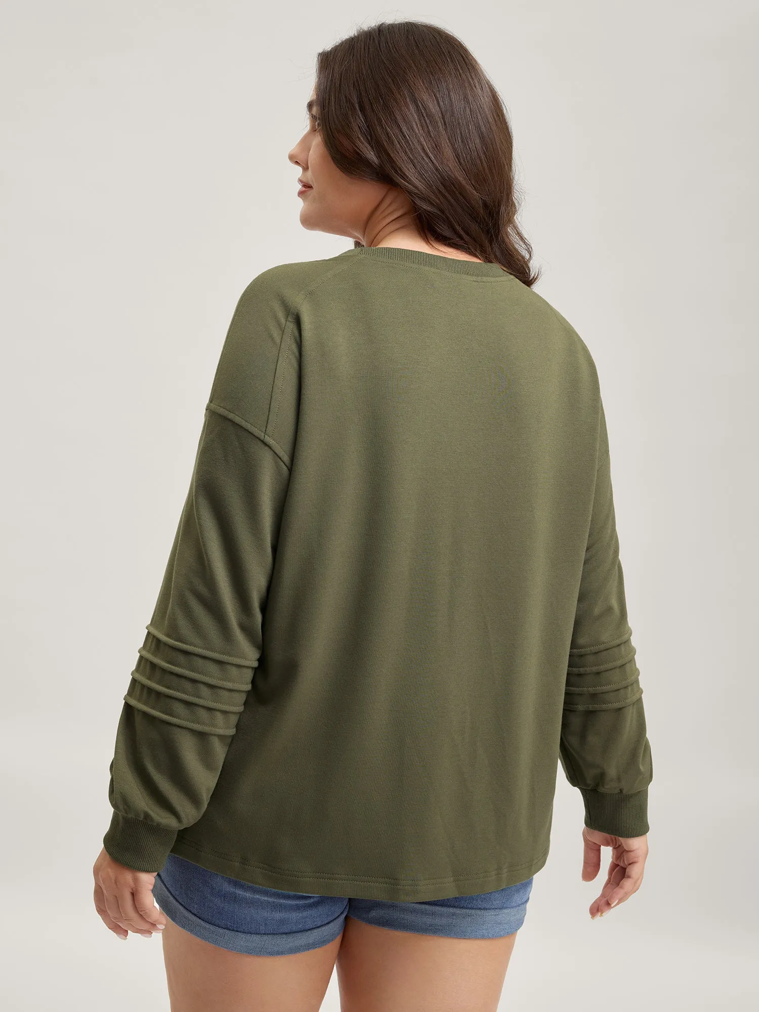 Striped Round Neck Relaxed Fit Sweatshirt sold by Bloomchic product image thumbnail 5