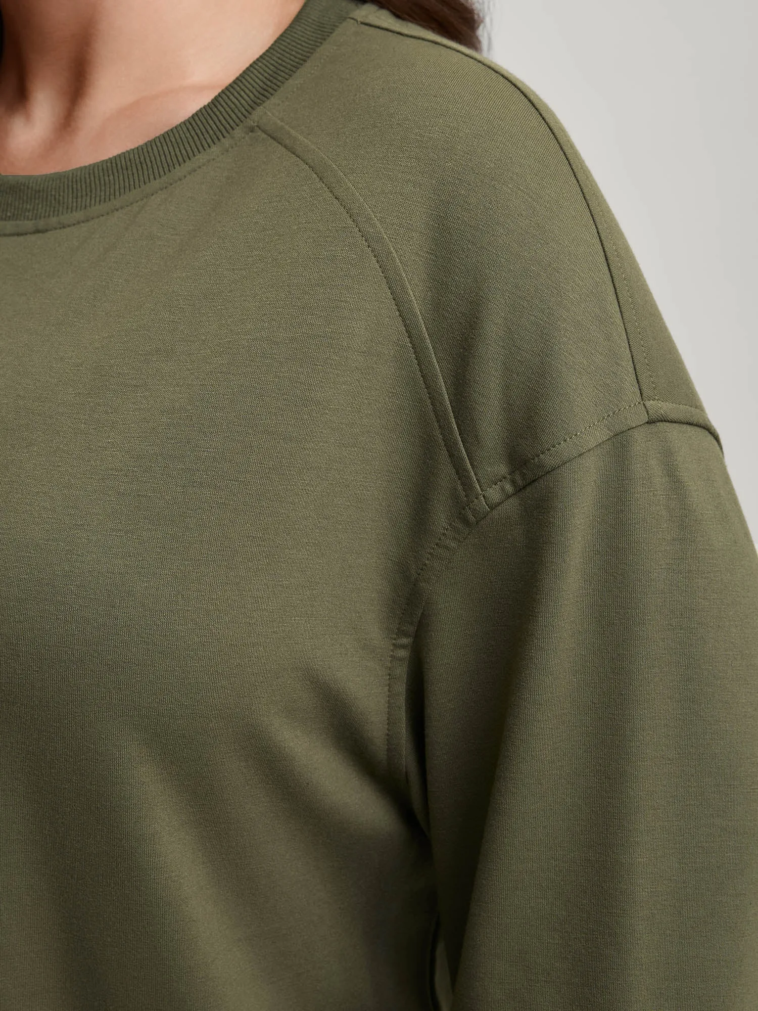 Striped Round Neck Relaxed Fit Sweatshirt sold by Bloomchic product image thumbnail 3