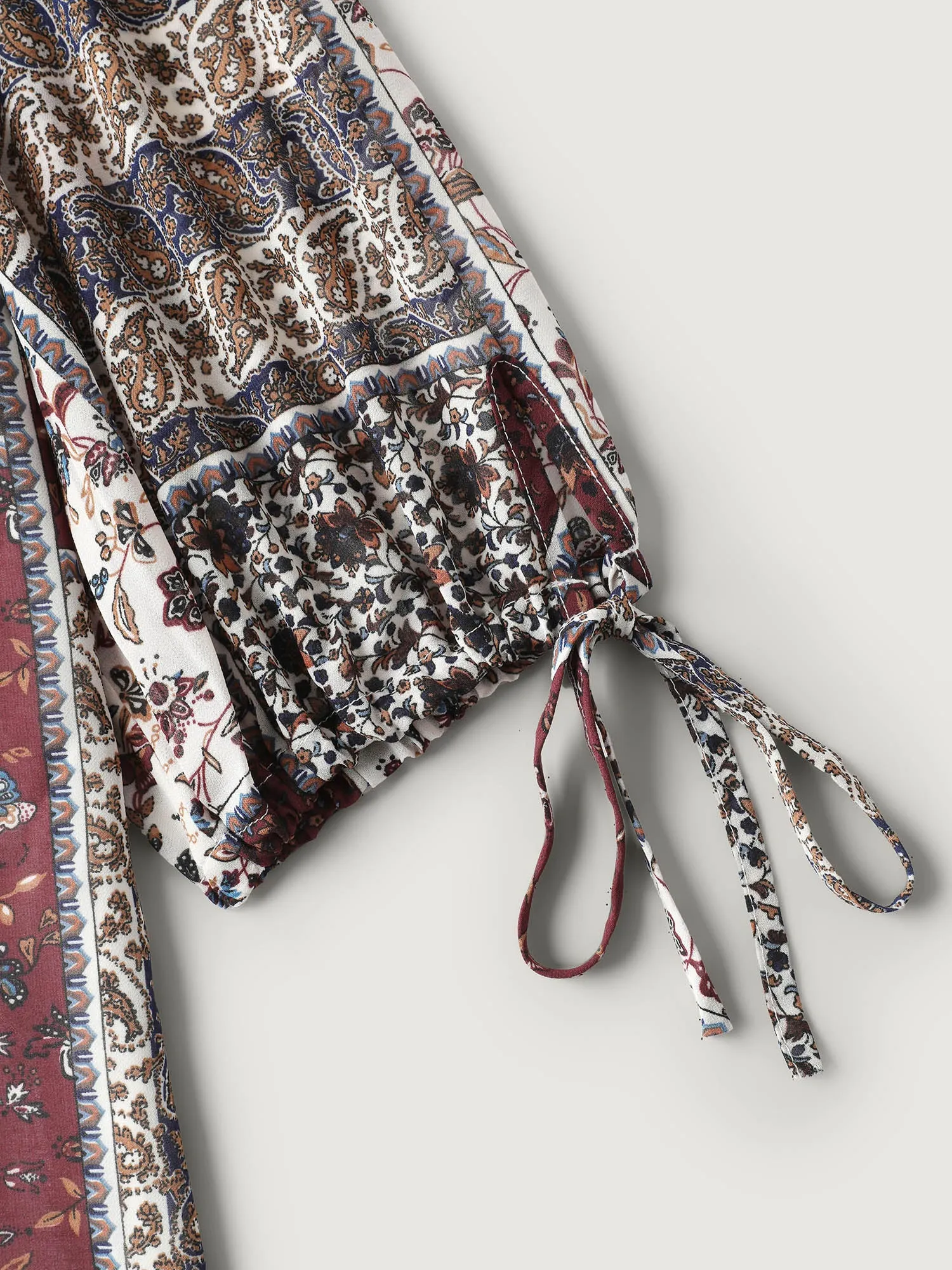 Boho Collage Print Sleeve-Tie Blouse sold by Bloomchic product image thumbnail 5