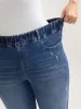 Classic Wash Stretchy Waist Skinny-Fit Jeans sold by Bloomchic
