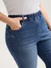 Classic Wash Stretchy Waist Skinny-Fit Jeans sold by Bloomchic
