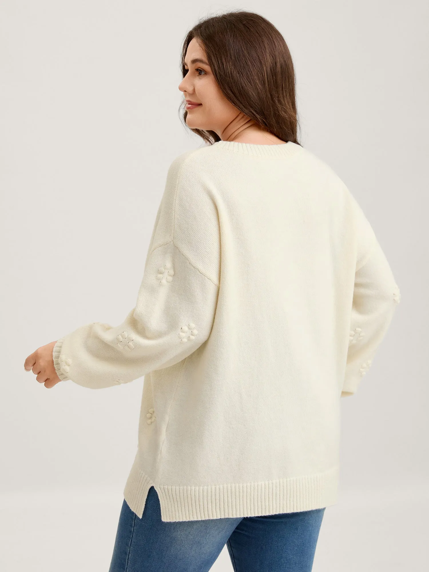 Floral Textured Ribbed Hem Pullover sold by Bloomchic product image thumbnail 5