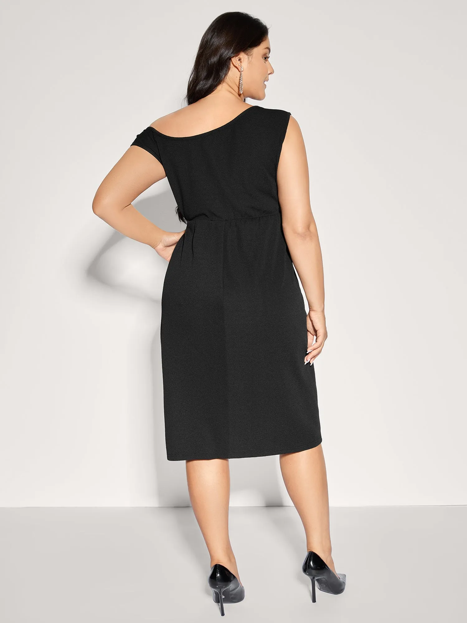 Supersoft One-Shoulder Bodycon Mini Dress sold by Bloomchic product image thumbnail 4