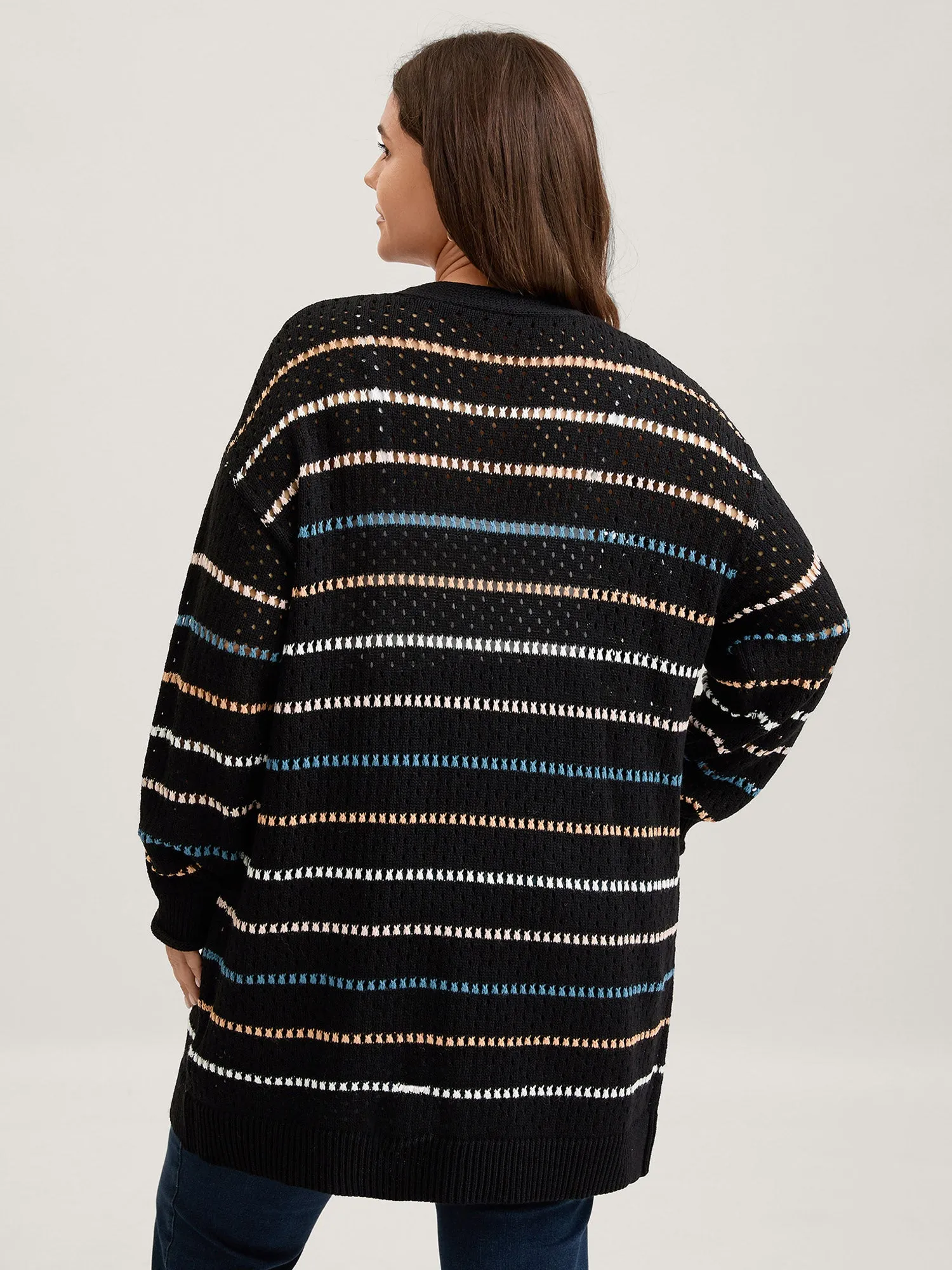Colorful Stripes Button Detail Knit Cardigan sold by Bloomchic product image thumbnail 5