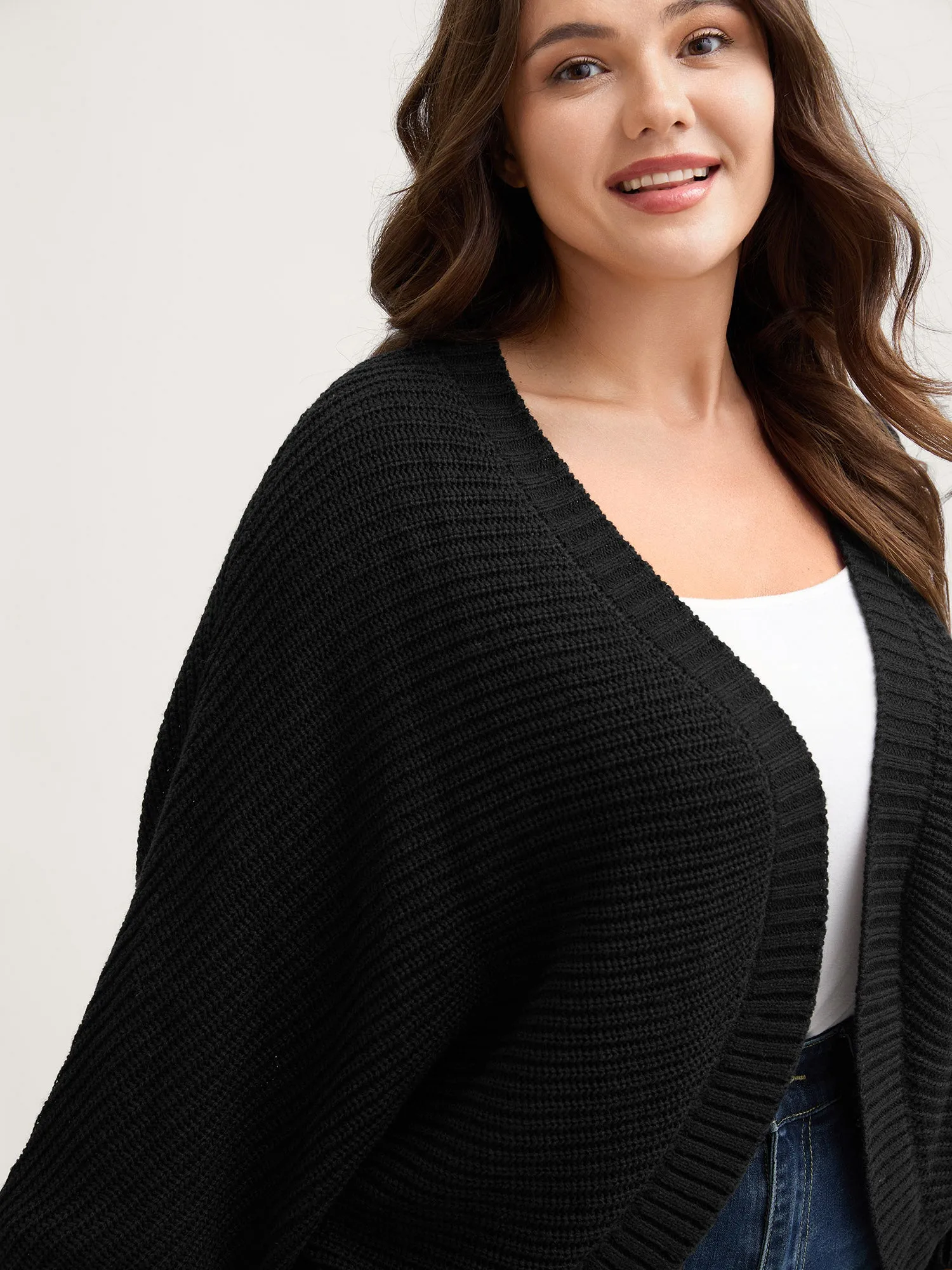 Cape Style Dolman Sleeve Knit Cardigan sold by Bloomchic product image thumbnail 2