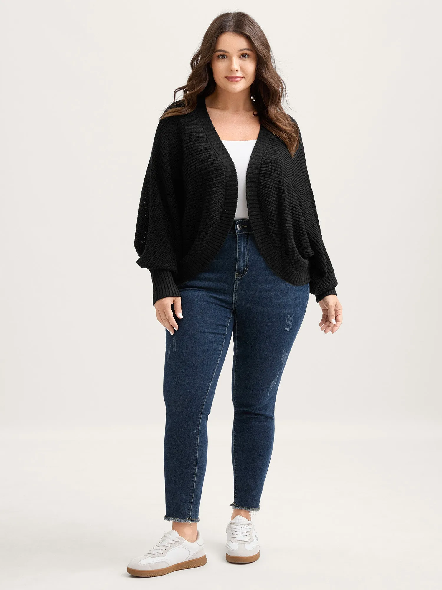 Cape Style Dolman Sleeve Knit Cardigan sold by Bloomchic product image thumbnail 3