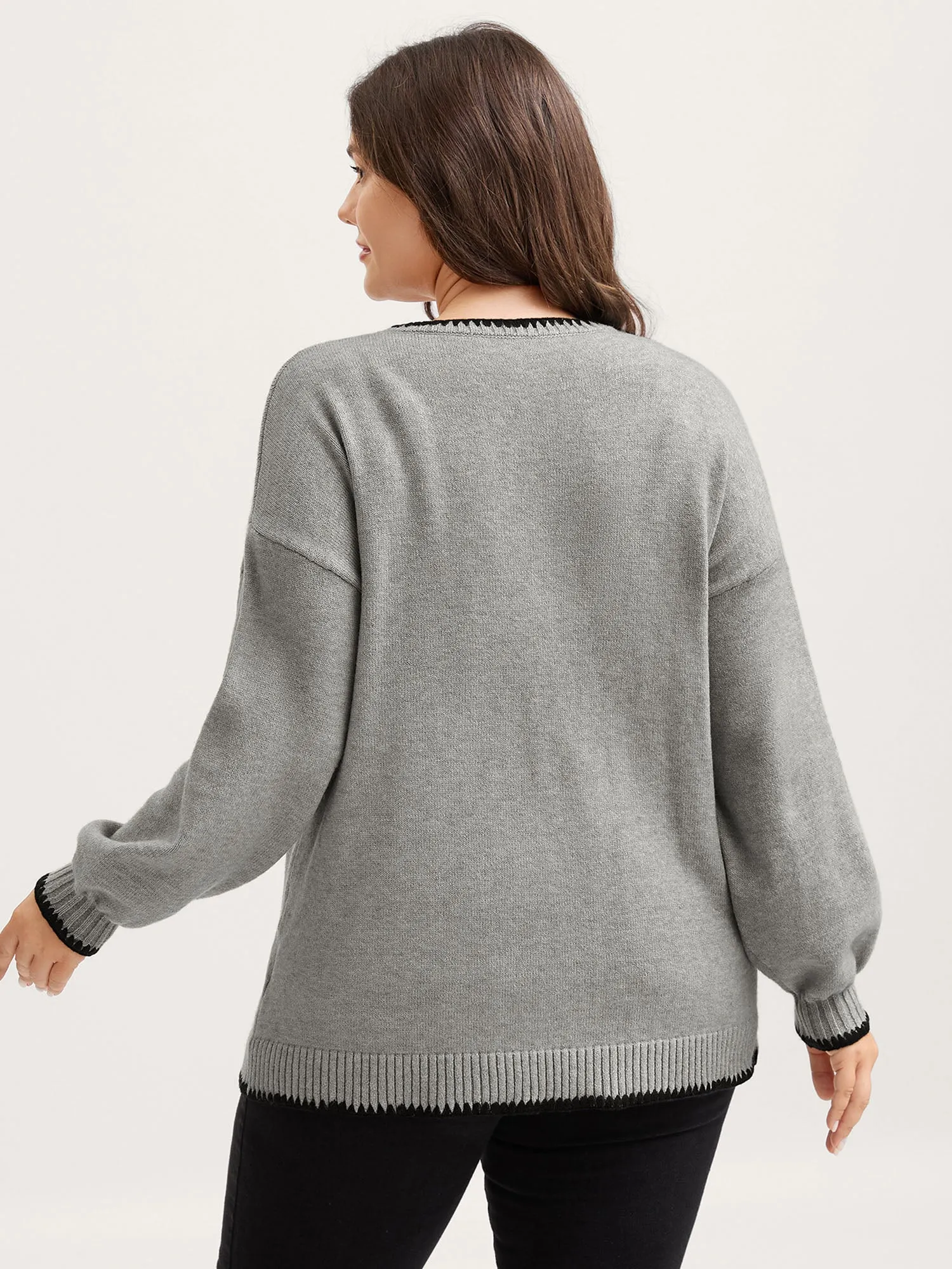 Supersoft Textured Contrast Lace Tie Knit Cardigan sold by Bloomchic product image thumbnail 4