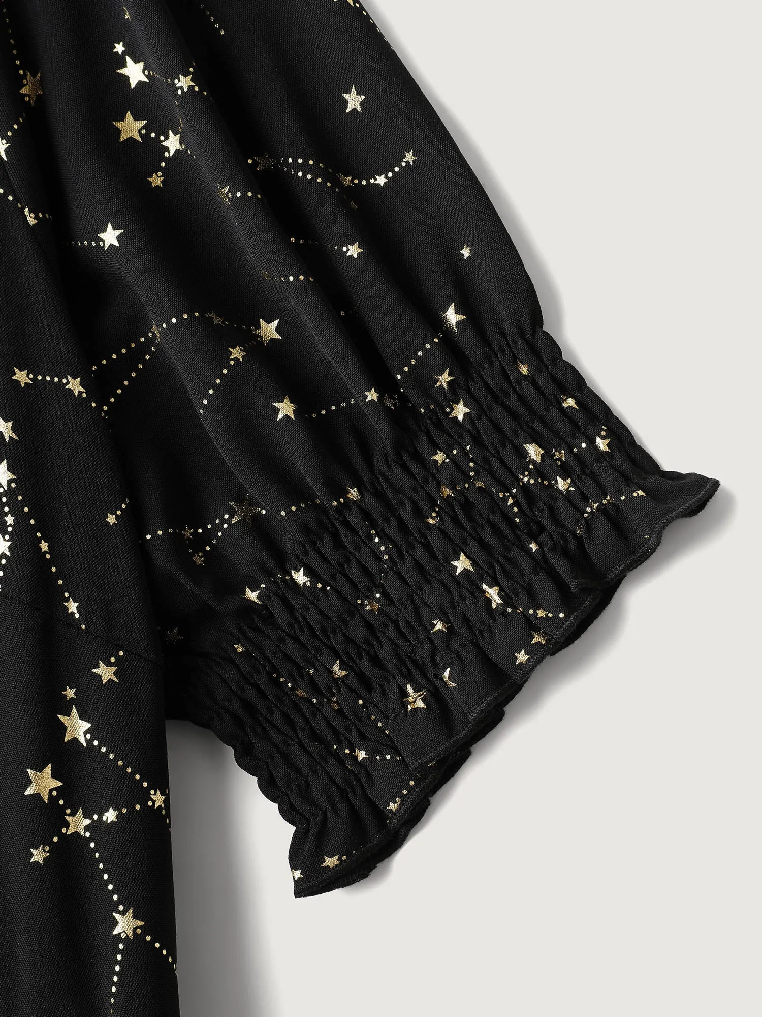 Shimmery Star Print Stretchy-Waist Midi Dress sold by Bloomchic product image thumbnail 5