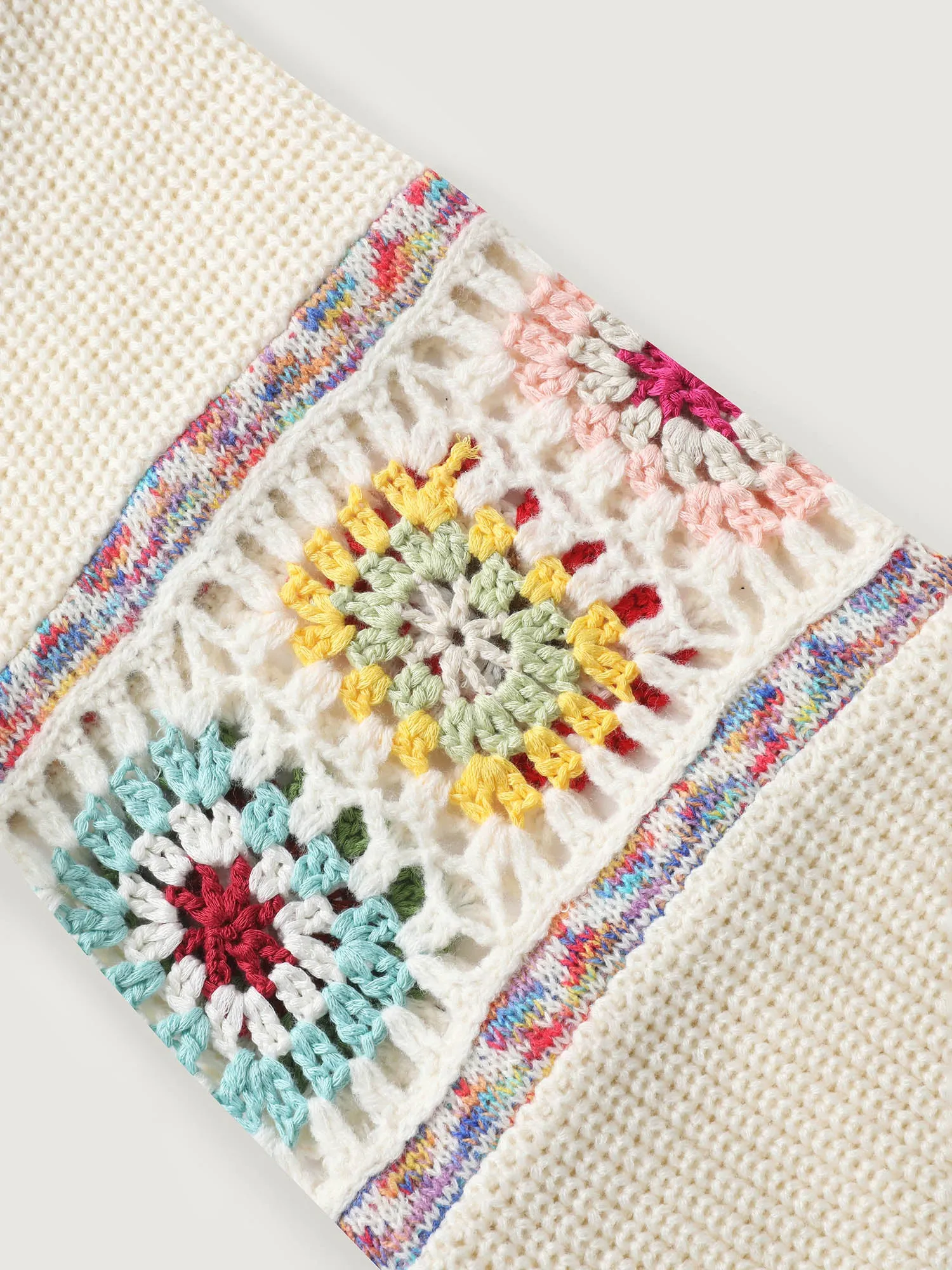 Crochet Floral Sleeve Lace Trim Pullover sold by Bloomchic product image thumbnail 5