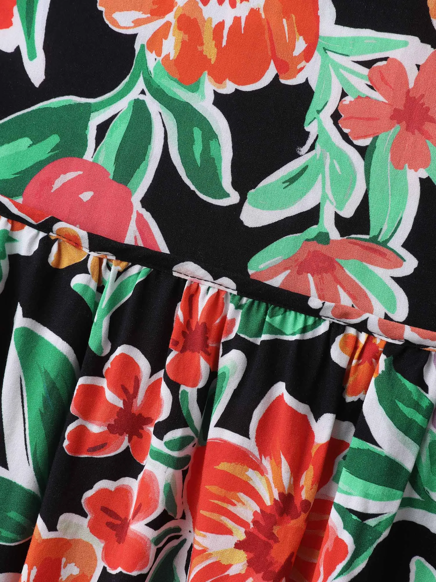 Colorful Floral Print Pockets Knee-Length Dress sold by Bloomchic product image thumbnail 5