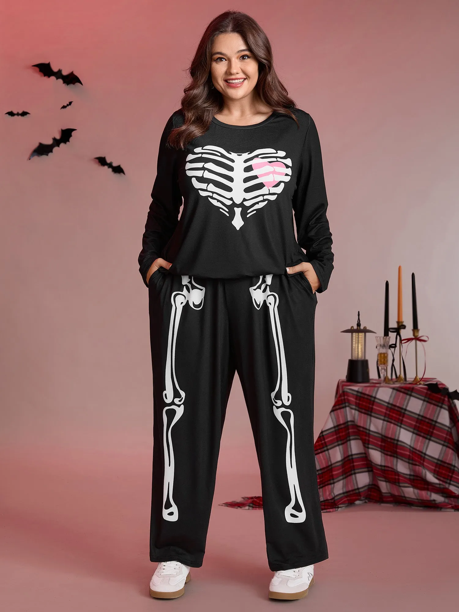 Hearty Skull Print Loungewear Set sold by Bloomchic product image thumbnail 4