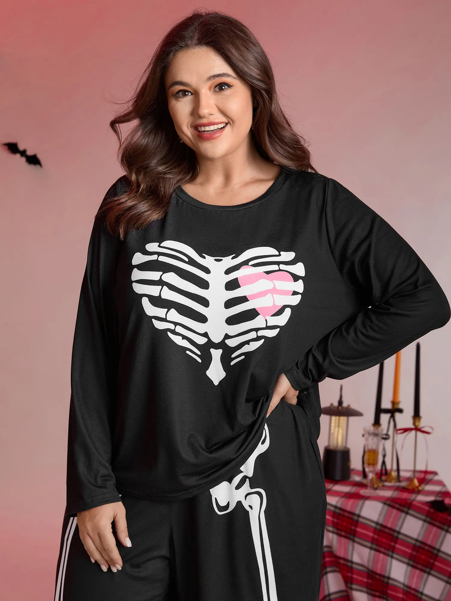 Hearty Skull Print Loungewear Set sold by Bloomchic product image thumbnail 2