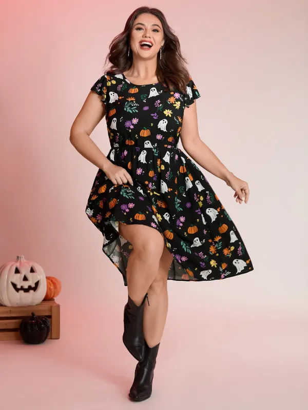 Ghost Party Rayon Pockets Mini Dress made by Bloomchic