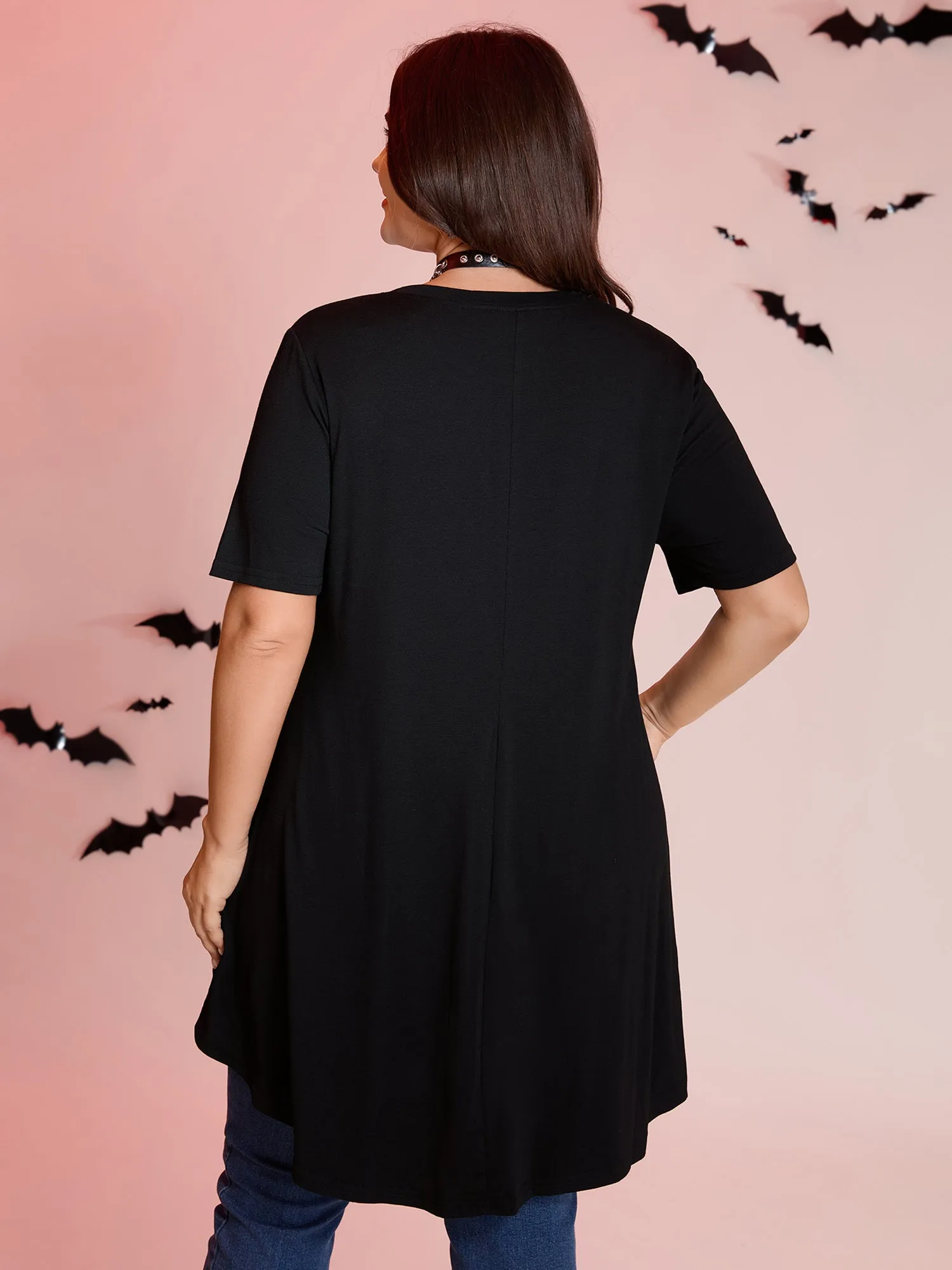 Spooky Skull Supersoft Tunic Mini Dress sold by Bloomchic product image thumbnail 5