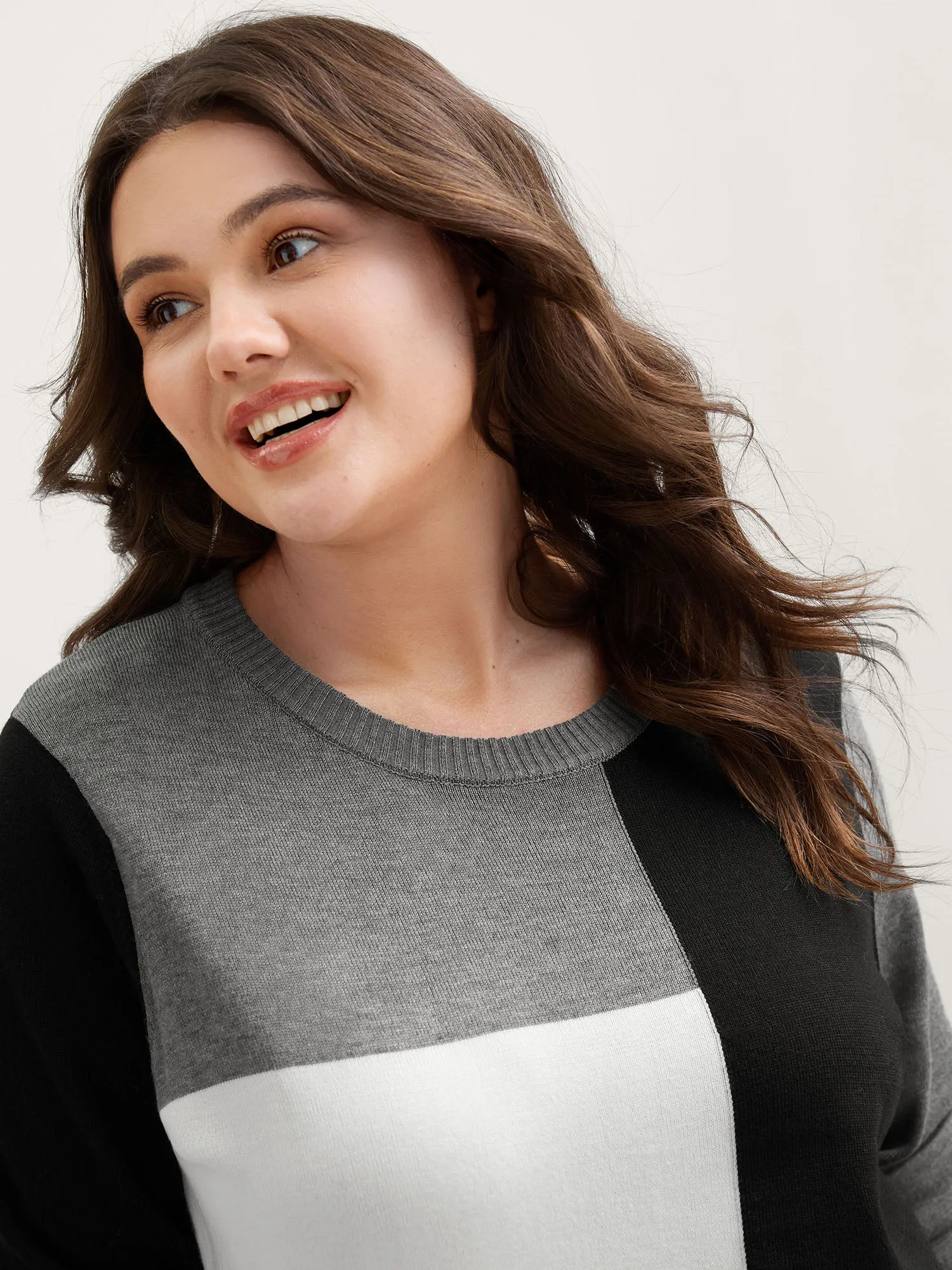 Supersoft Color Block Slim-Fit Pullover sold by Bloomchic product image thumbnail 2