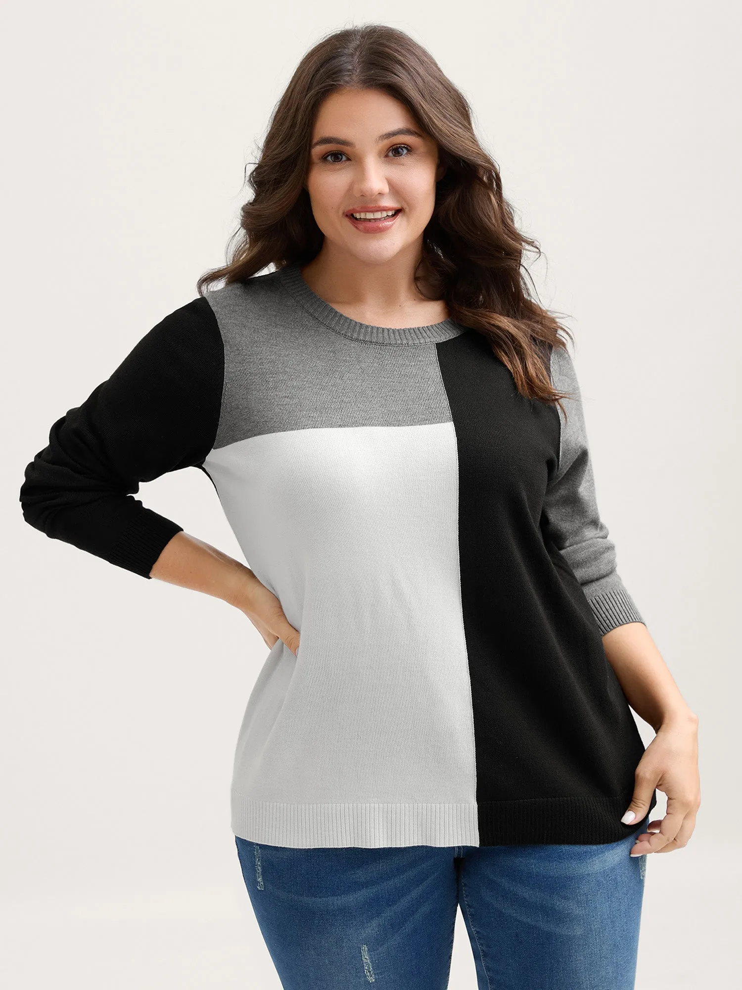Supersoft Color Block Slim-Fit Pullover sold by Bloomchic