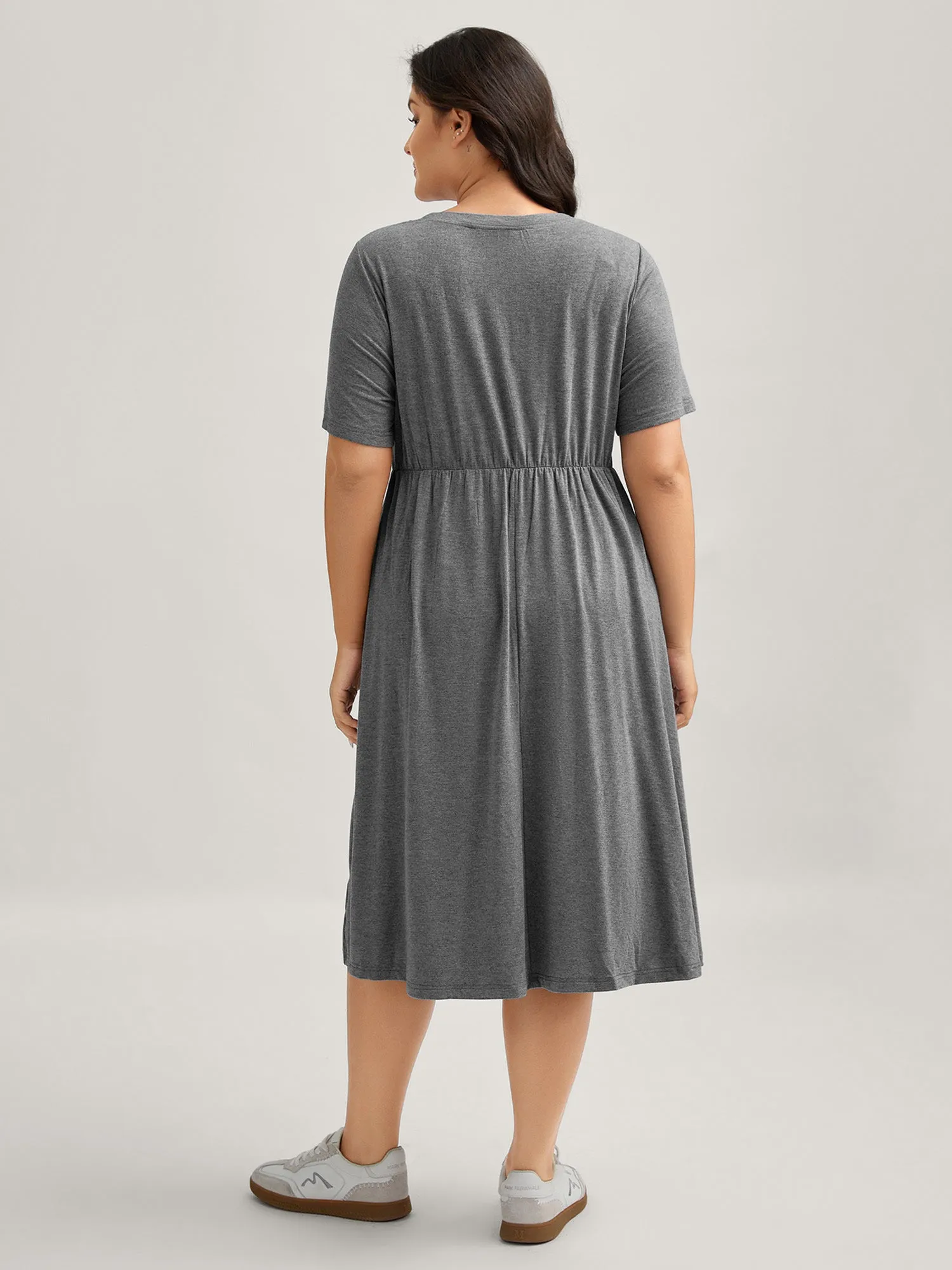 Supersoft Gathered Bodice Midi Dress sold by Bloomchic product image thumbnail 4