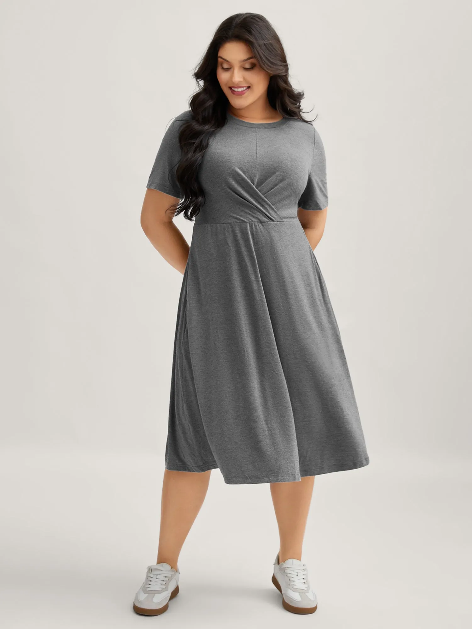 Supersoft Gathered Bodice Midi Dress sold by Bloomchic product image thumbnail 3