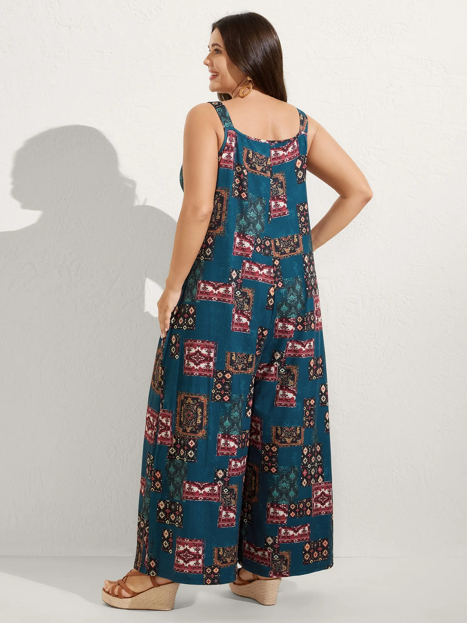 Supersoft Boho Collage Placket Pocket Jumpsuit sold by Bloomchic product image thumbnail 4