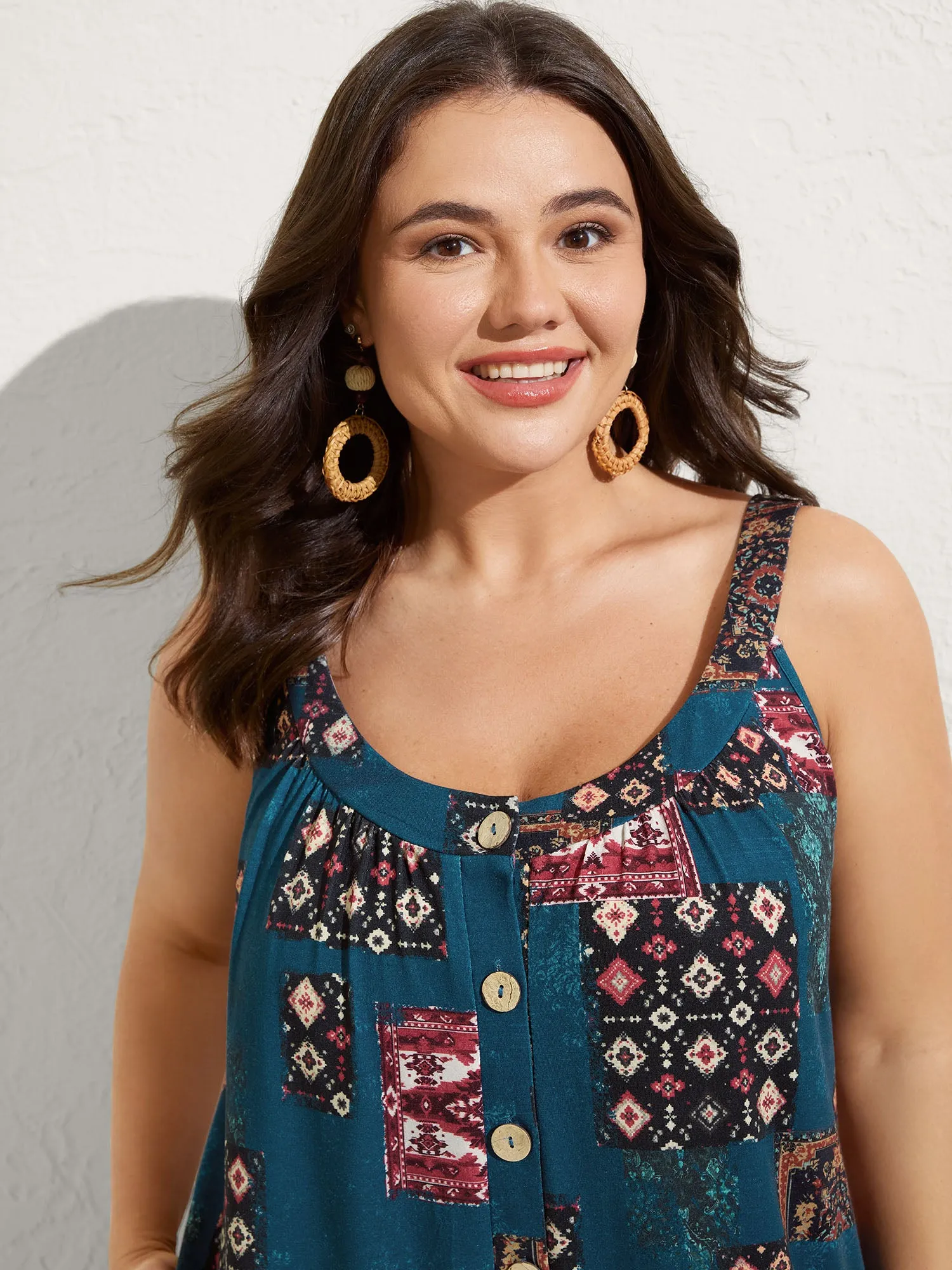 Supersoft Boho Collage Placket Pocket Jumpsuit sold by Bloomchic product image thumbnail 3