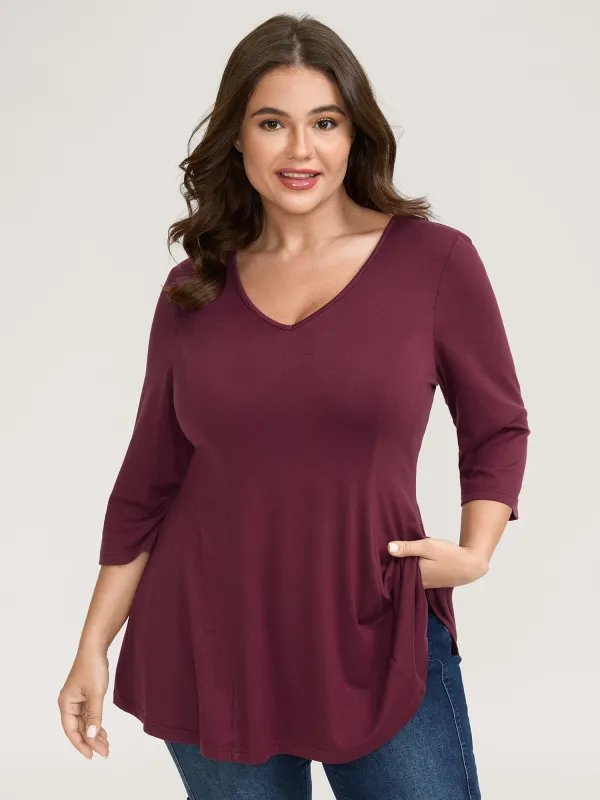 Supersoft Cinched-Flared Waist Knit Top sold by Bloomchic