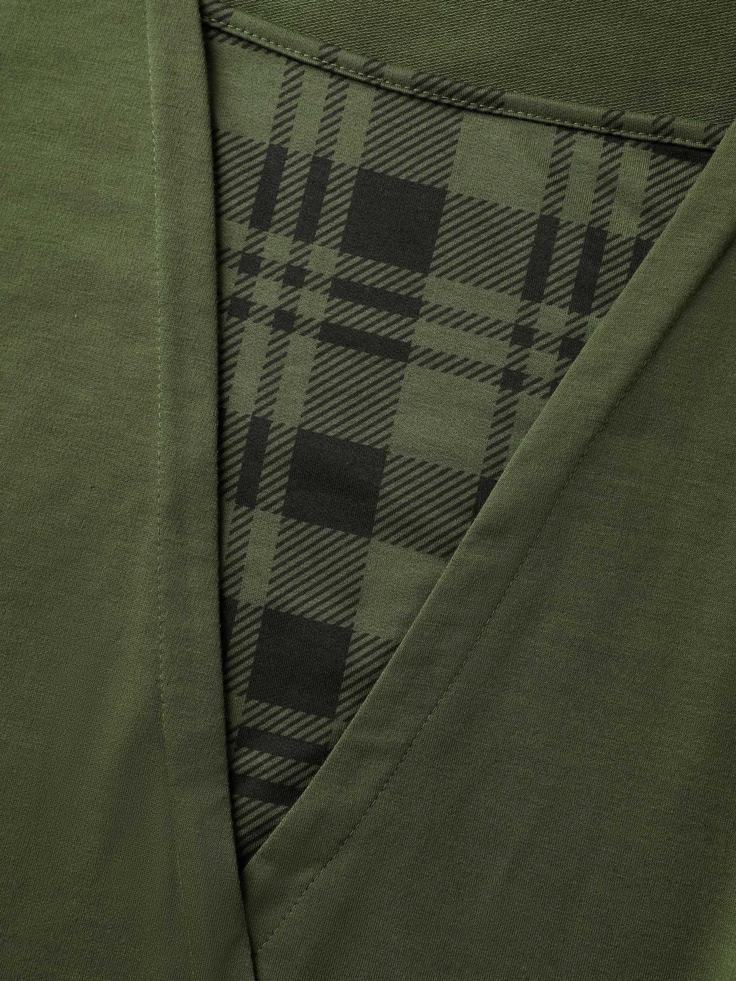 Plaid Spliced Wrap Contrast Sweatshirt sold by Bloomchic product image thumbnail 5