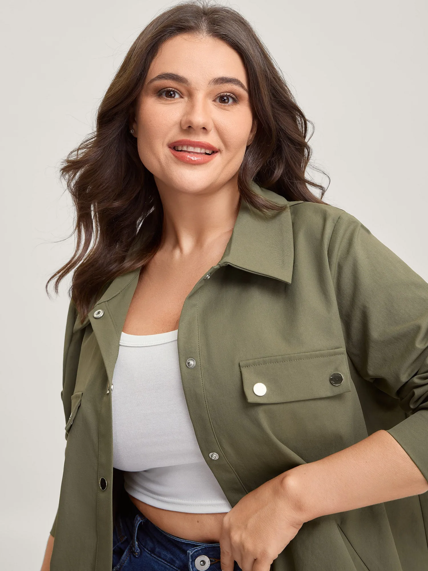 Elastic Adjustable Hem Pockets Jacket sold by Bloomchic product image thumbnail 2