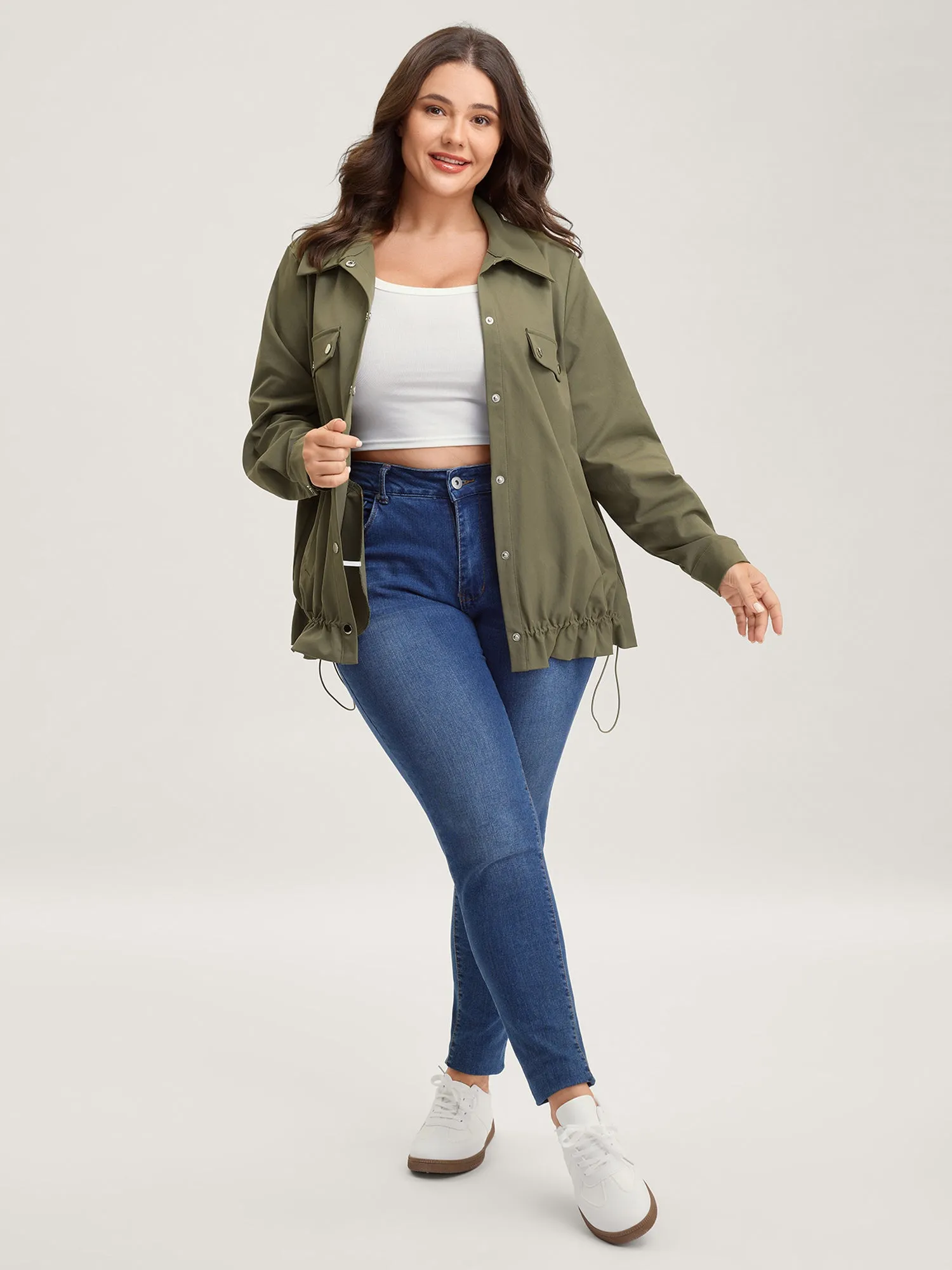 Elastic Adjustable Hem Pockets Jacket sold by Bloomchic product image thumbnail 4