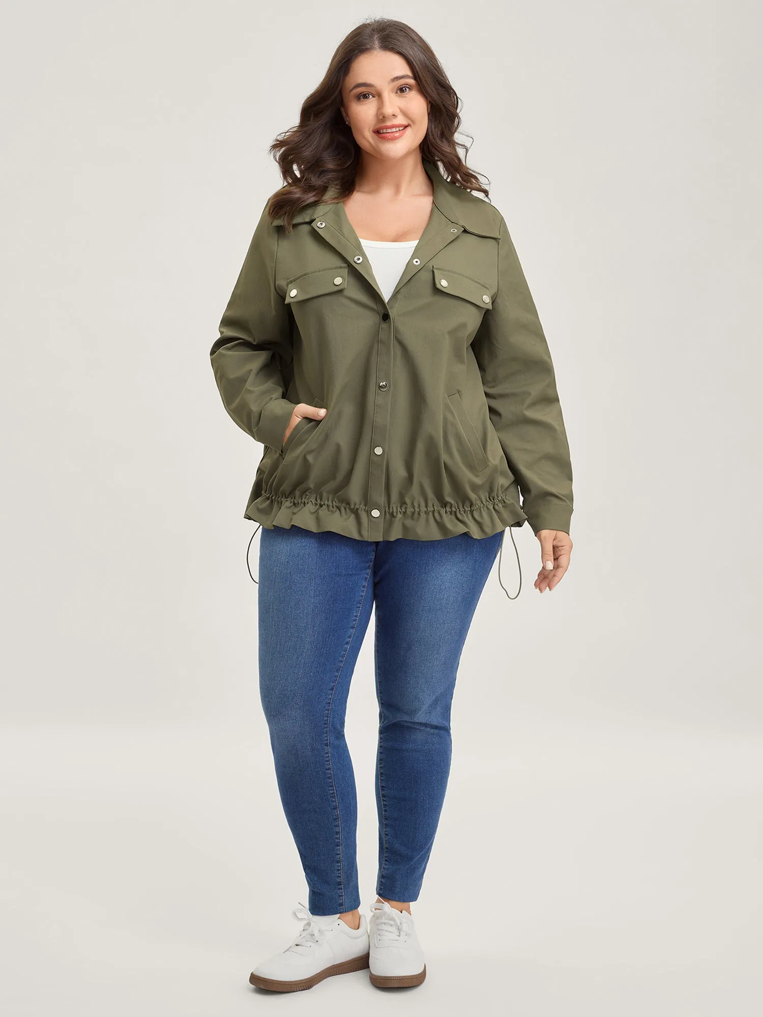 Elastic Adjustable Hem Pockets Jacket sold by Bloomchic product image thumbnail 3