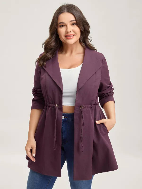 Waist-Defining Drawstring Pockets Jacket sold by Bloomchic